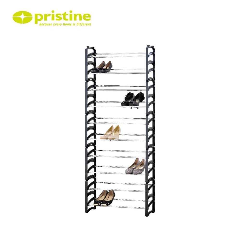 expandable 10 tier space saving plastic metal storage shoe racks