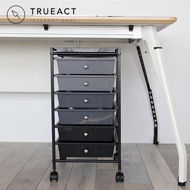 6-PP plastic drawers rolling storage cart | Taiwan | pp | tray on the top | organizer trolley | utility | wheels