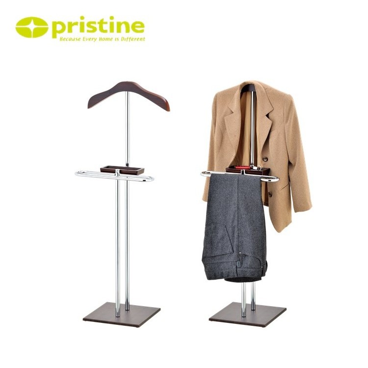 metal wooden suit hanger stand with valet tray