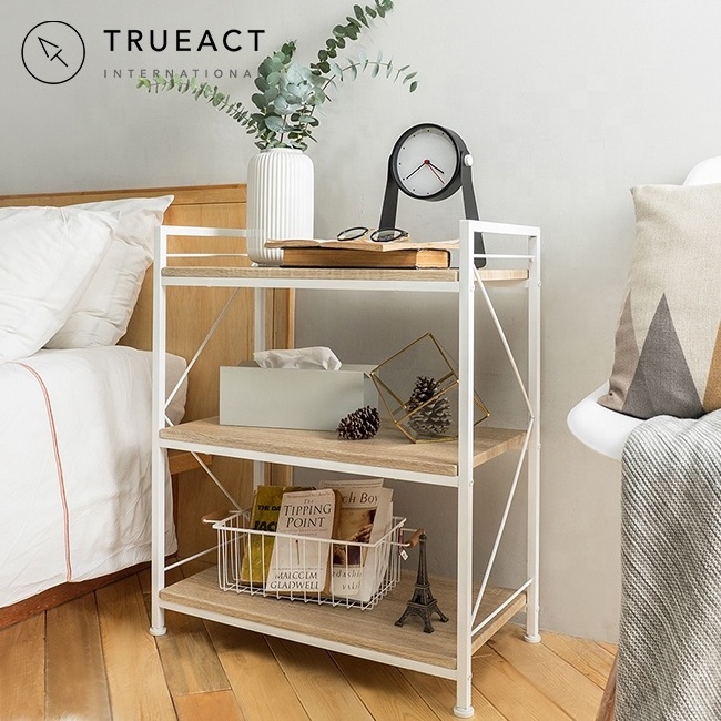 3 tier Wood grain Metal Cart | White color | Taiwan | kitchen | three layer | serving | storage organizer | trolley