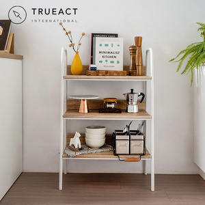 3 tier Wood grain Metal shelf | White color | Taiwan | kitchen | three layer | serving | storage organizer | trolley