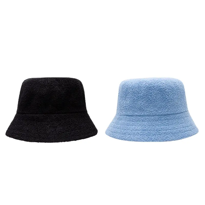 Sublimation Bucket Cap Design You Own Logo Unisex Terry Towel Bucket Hat Printed With Low MOQ