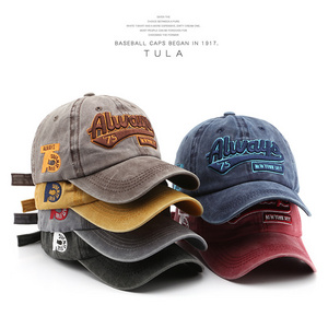 Cross-border washed old letters embroidered duck tongue sports caps male personality  sunshade baseball cap