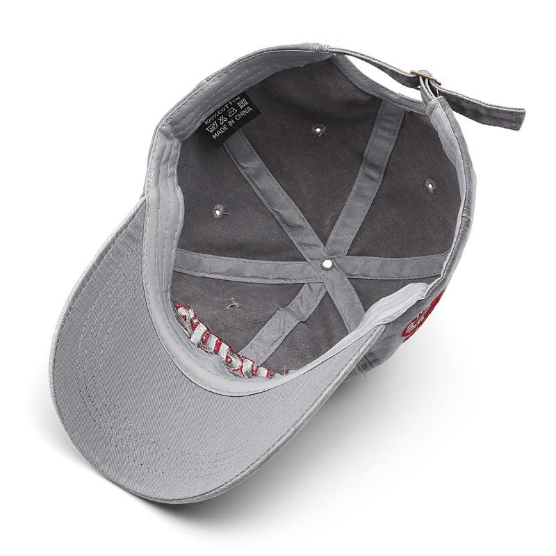 Cross-border washed old letters embroidered duck tongue sports caps male personality  sunshade baseball cap