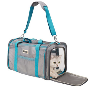 Truelove wholesale designer polyester pet carrier shoulder bag portable breathable mash convenient puppy cat carrier