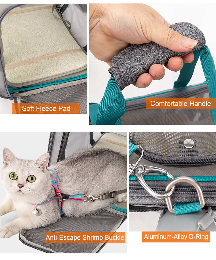 Truelove wholesale designer polyester pet carrier shoulder bag portable breathable mash convenient puppy cat carrier