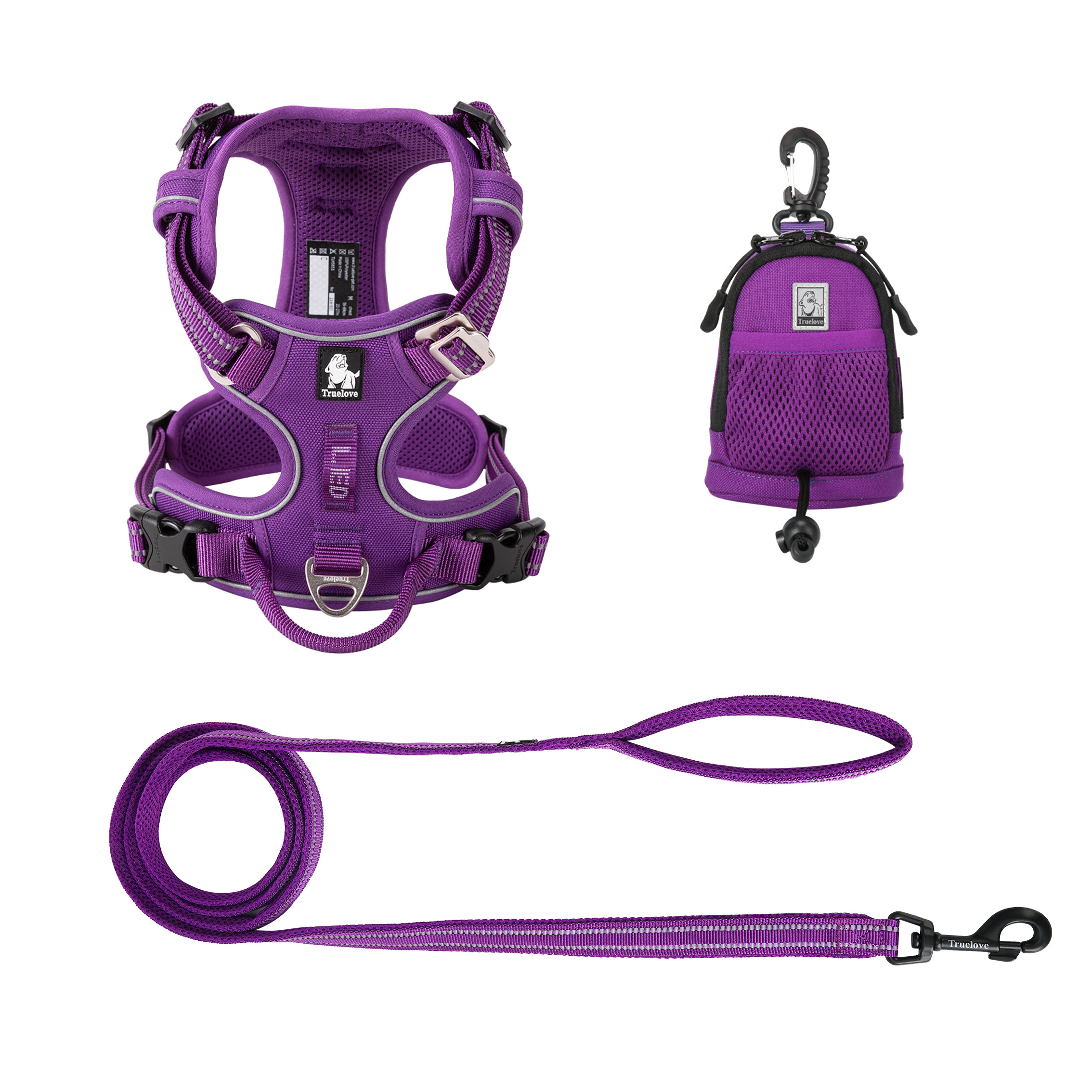 Truelove Wholesale Price Durable Premium Dog Harness Leash Set with Pop Carrier