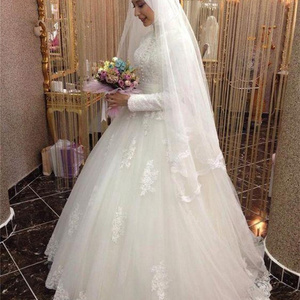 Wedding Dress Bride 2023 New Summer Lace Long-sleeved Tail Wedding Fashion Muslim Wedding Dress White