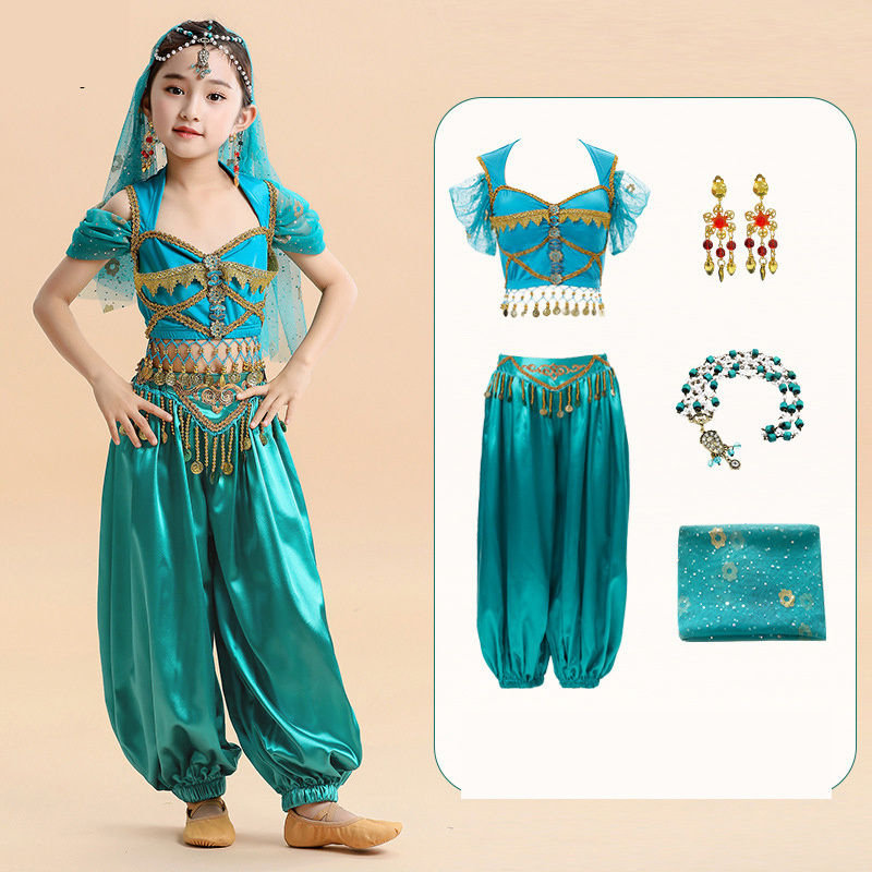 Wholesale New belly Dance Costumes Arabic Kids Bollywood Indian Dance Dress Girl Dresses Stage Costume