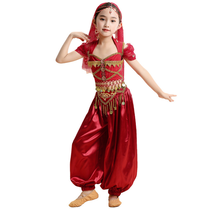 Wholesale New belly Dance Costumes Arabic Kids Bollywood Indian Dance Dress Girl Dresses Stage Costume