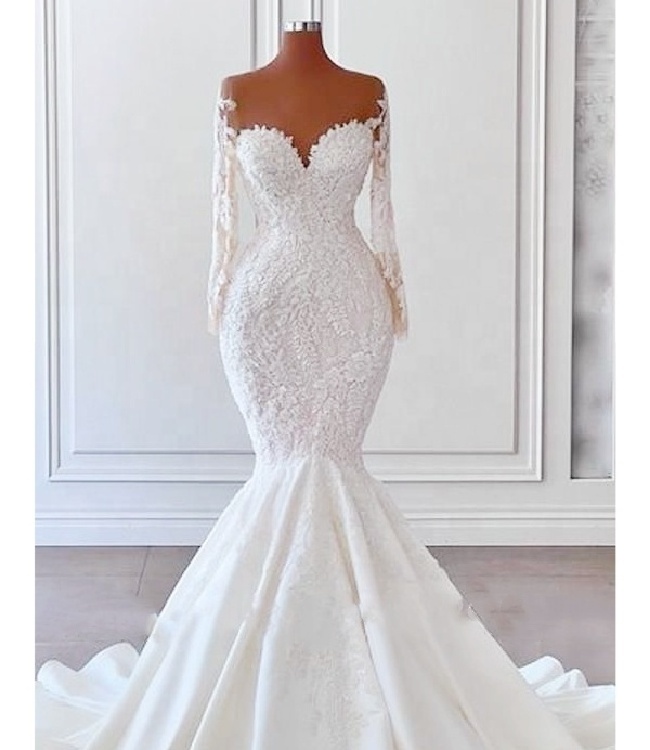 2023 new Custom Made Handmade Embroidered Mermaid Wedding Dress Sexy Cut-out Bridal Gown