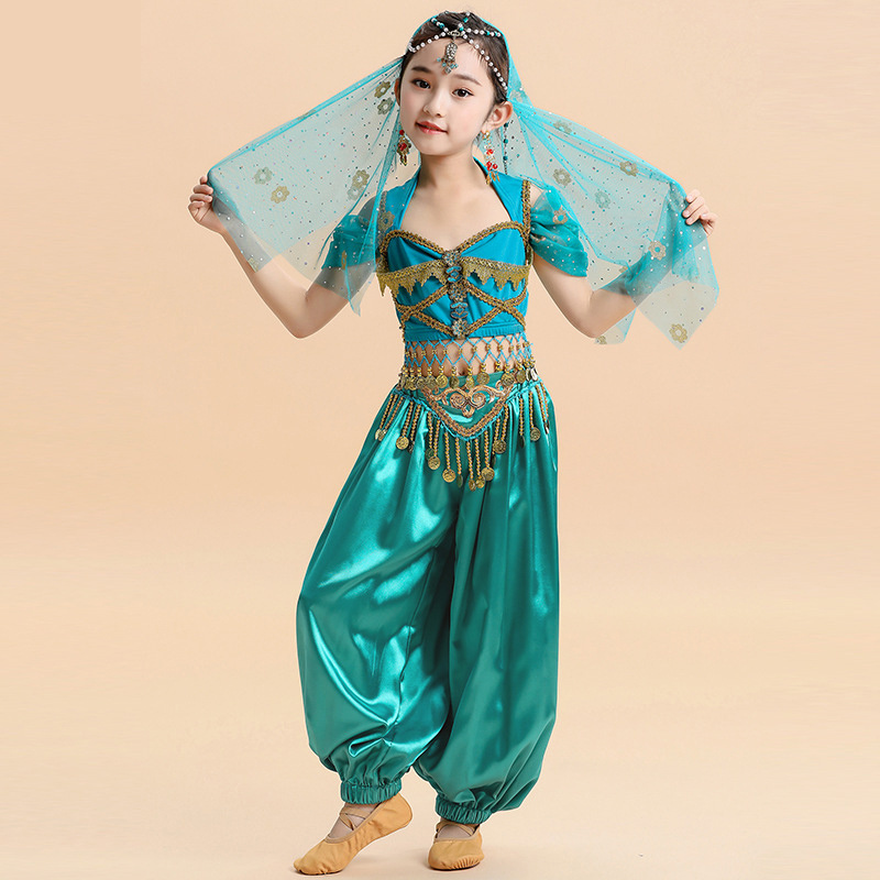 Wholesale New belly Dance Costumes Arabic Kids Bollywood Indian Dance Dress Girl Dresses Stage Costume