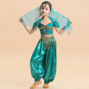 Wholesale New belly Dance Costumes Arabic Kids Bollywood Indian Dance Dress Girl Dresses Stage Costume