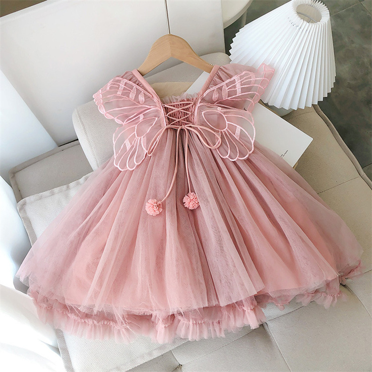 2023 New Kids Designs Infant summer casual style sleeveless layered gown tulle baby girl dresses