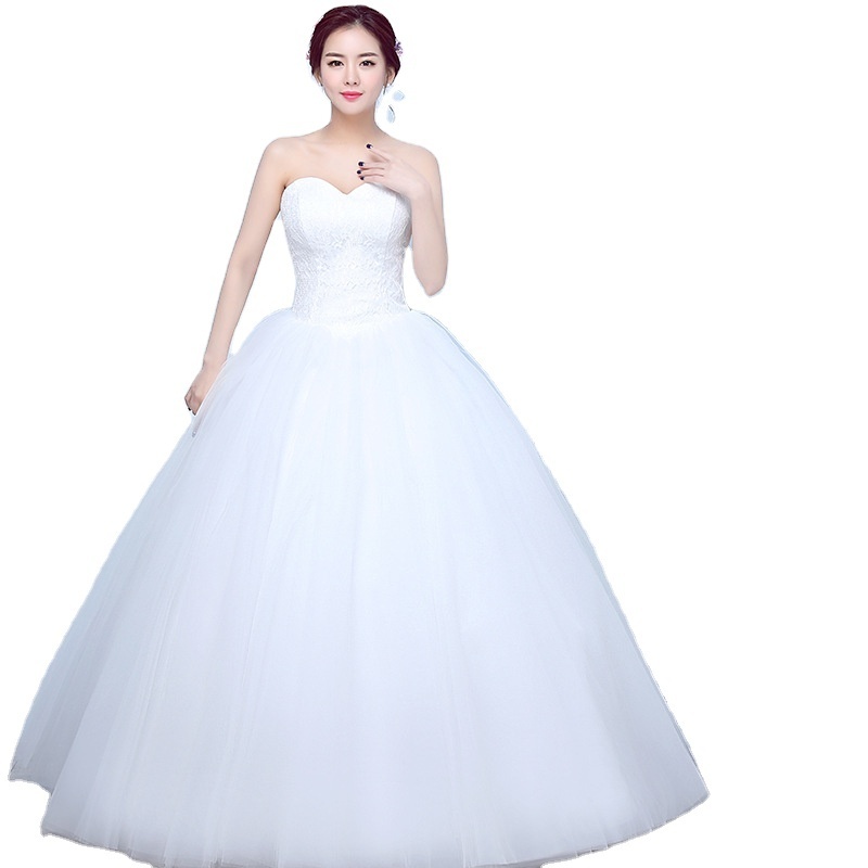 2023 New Bride Cheap  Simple Studio Slimming Plus- size  Wedding Dress Detachable Train Elegant Weeding Dress