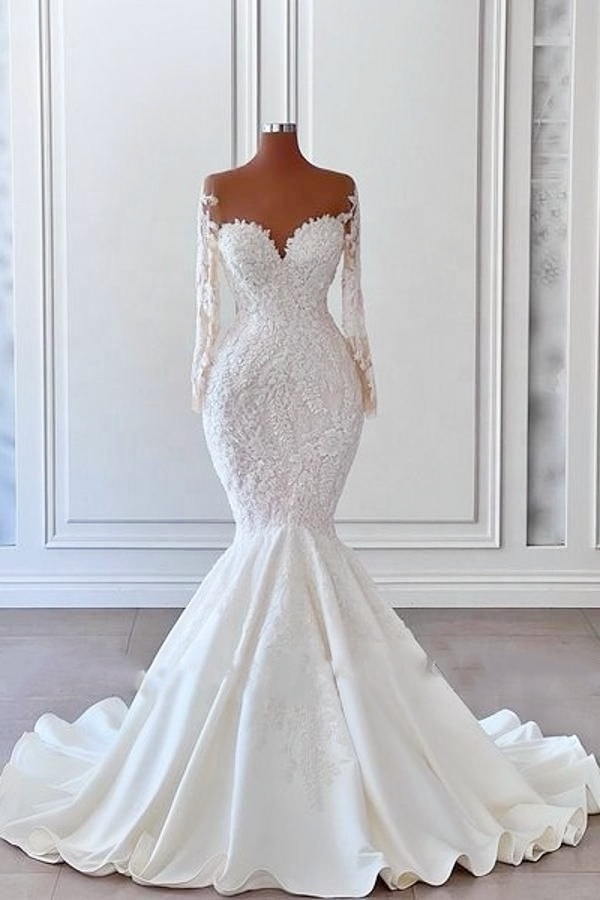 2023 new Custom Made Handmade Embroidered Mermaid Wedding Dress Sexy Cut-out Bridal Gown