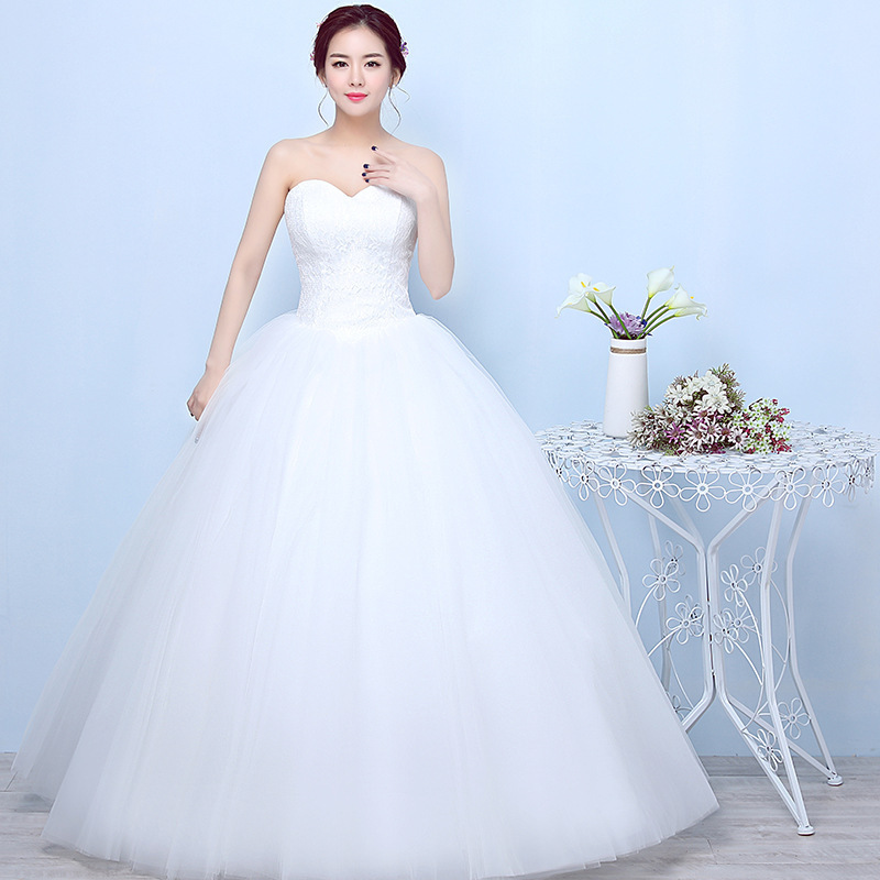 2023 New Bride Cheap  Simple Studio Slimming Plus- size  Wedding Dress Detachable Train Elegant Weeding Dress