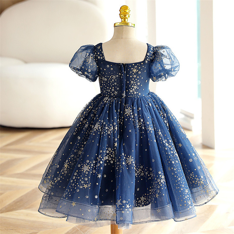 Autumn Children's dress catwalk girl piano performance costume foreign style host birthday princess skirt