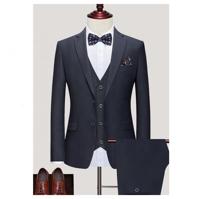 Formal New Plus Size Men's Suits 3 Pieces Male Host Show Large size Wedding Dress Coat Pant Men Suit