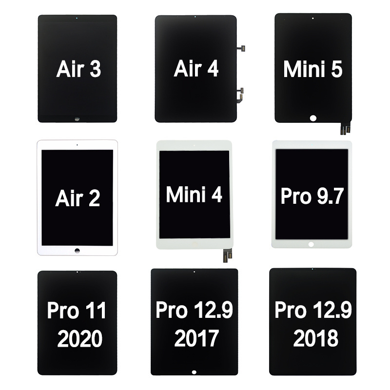 Wholesale Price Screens Replacement For Ipad Lcd 4 5 6 7 8 Air Mini 1 2 3 4 5 6 A2197 A2200 A2198 touch screen assembly