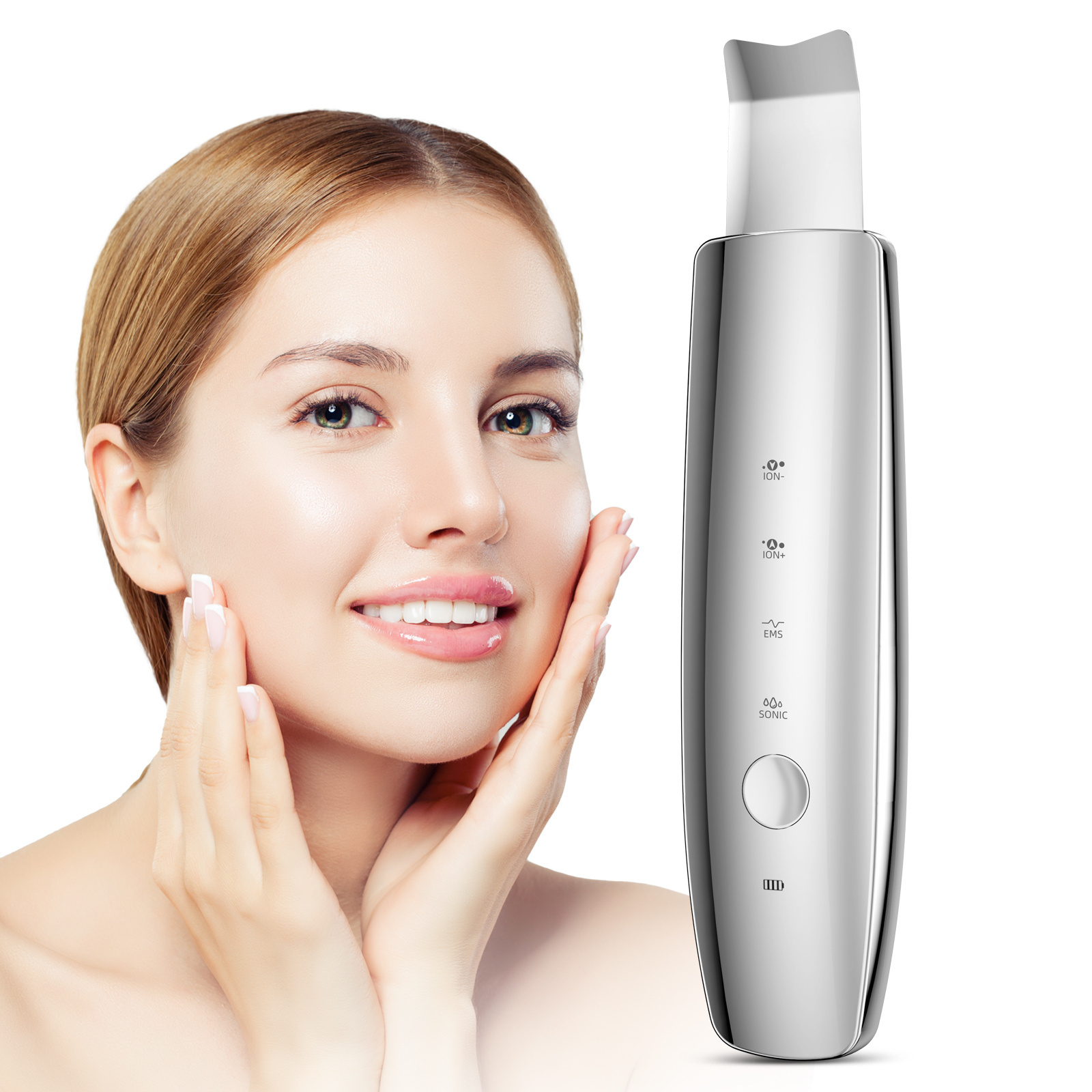 3063 Wholesale micro computer digital EMS professional spatula peeling beauty machine facial ultrasonic skin scrubber