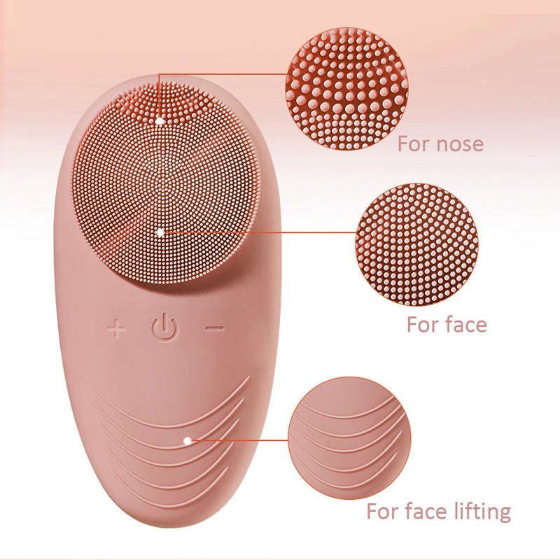 Facial Skin Care Electric Smart Silicone Ionic Head Remover USB Batteries Massage Pore Cleaning Facial Cleansing Brush Device