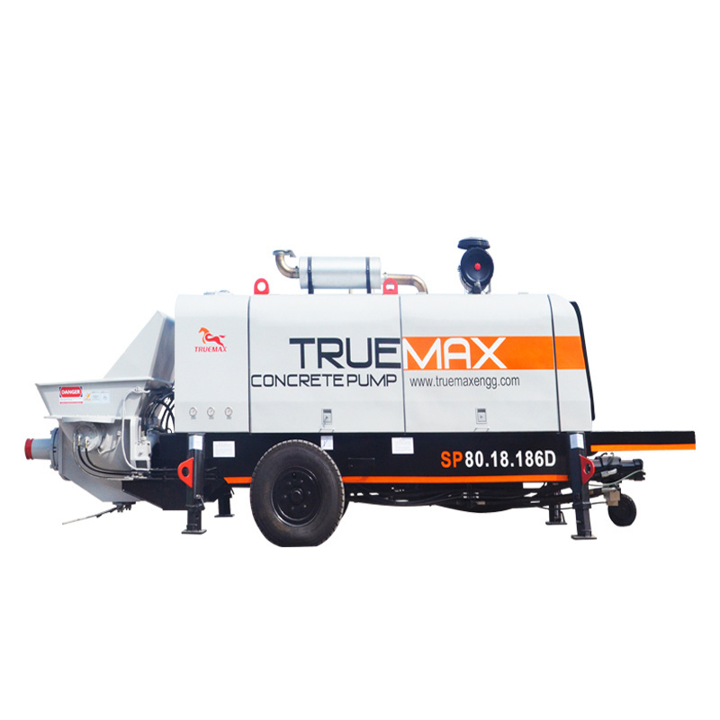 Truemax SP80.18.186D concrete mixer pump diesel trailer machine price putzmeister cement stationary concrete pumps