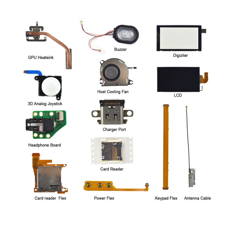 for Nintendo Switch Lite Internal Loudspeaker 3D Analog Joystick Cap Thumbstick LCD Digitizer USB Charging Port