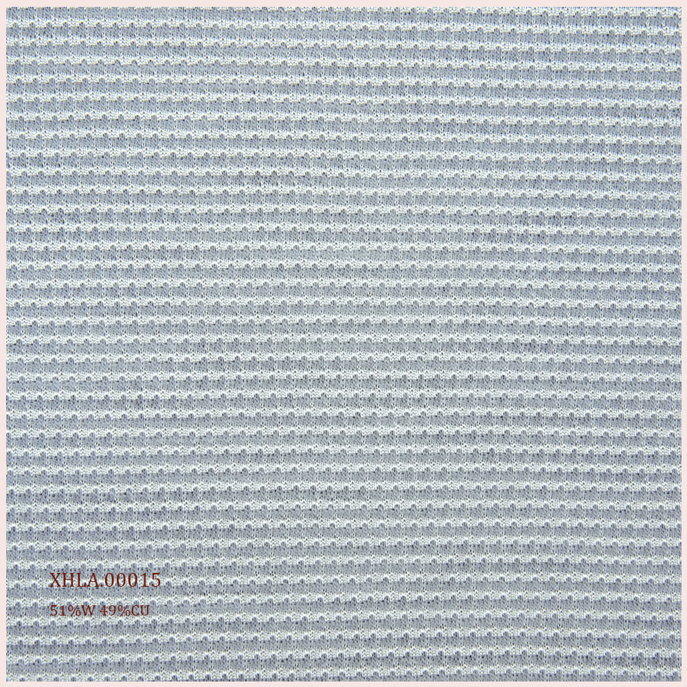 Jacquard Mesh Fabric Organic Merino Wool Blends Knit Fabric 51%W 49%CU Fabric For Sweater T-shirt Skirts Dress Sportswear