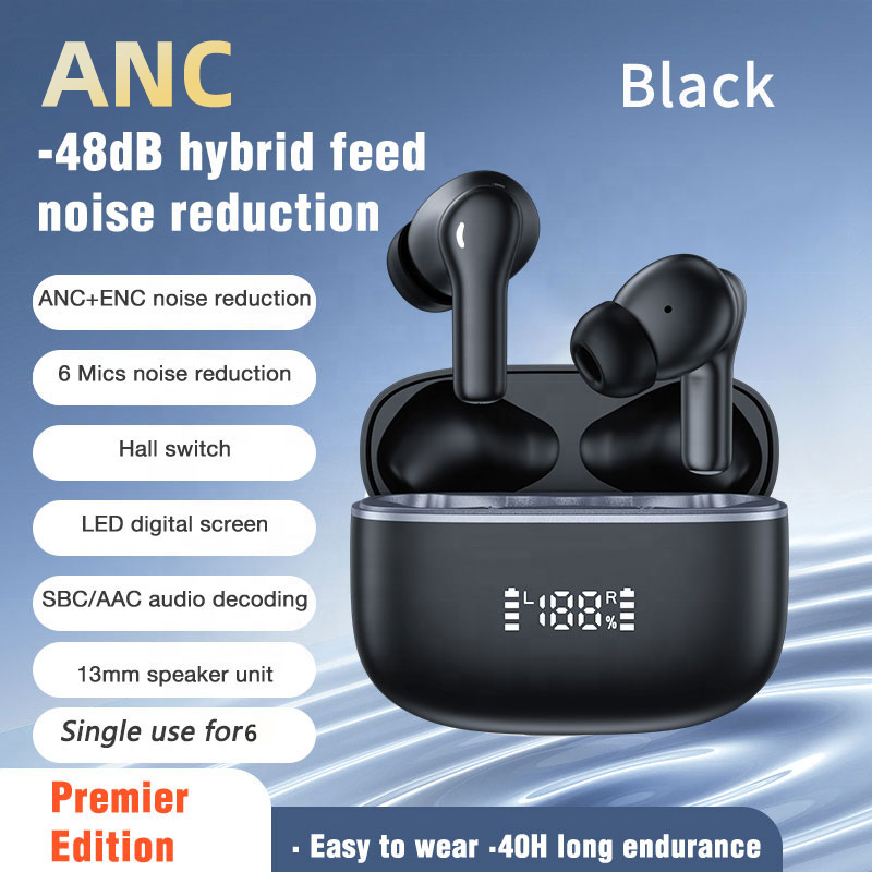 6 MIC Noise Cancelling Wireless Bluetooth Earphones Hybrid ANC ENC TWS Earbuds In ear Headphones