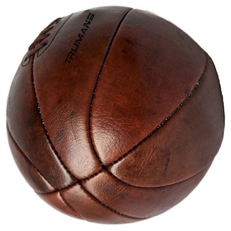 Unique 18 Panel Soccer Ball Style Antique Vintage Old School Genuine Real Leather Basketball