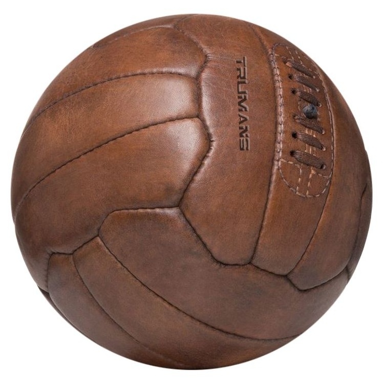 Unique 18 Panel Soccer Ball Style Antique Vintage Old School Genuine Real Leather Basketball