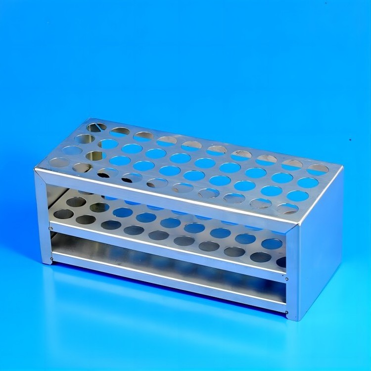 Trummed stainless test tube holder test tube rack 50well holder for chemistry laboratory