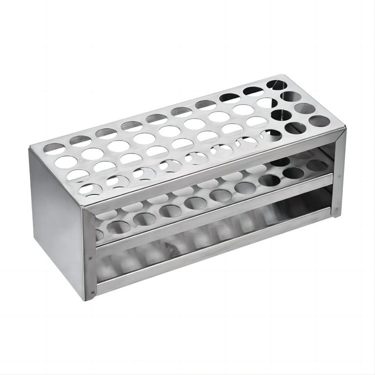 Trummed stainless test tube holder test tube rack 50well holder for chemistry laboratory