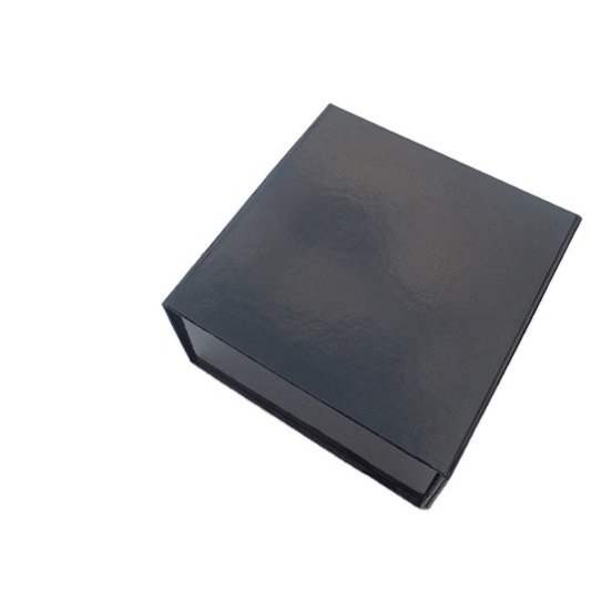 Customized Glossy Lamination Black Paper Folding Box Packaging For Belt