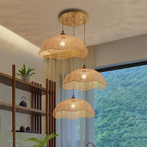 Custom New Vintage Rattan Pendant Light Hanging Ceiling Lamp Fixture for Restaurant Decor Unique Chandelier & Pendant Lights