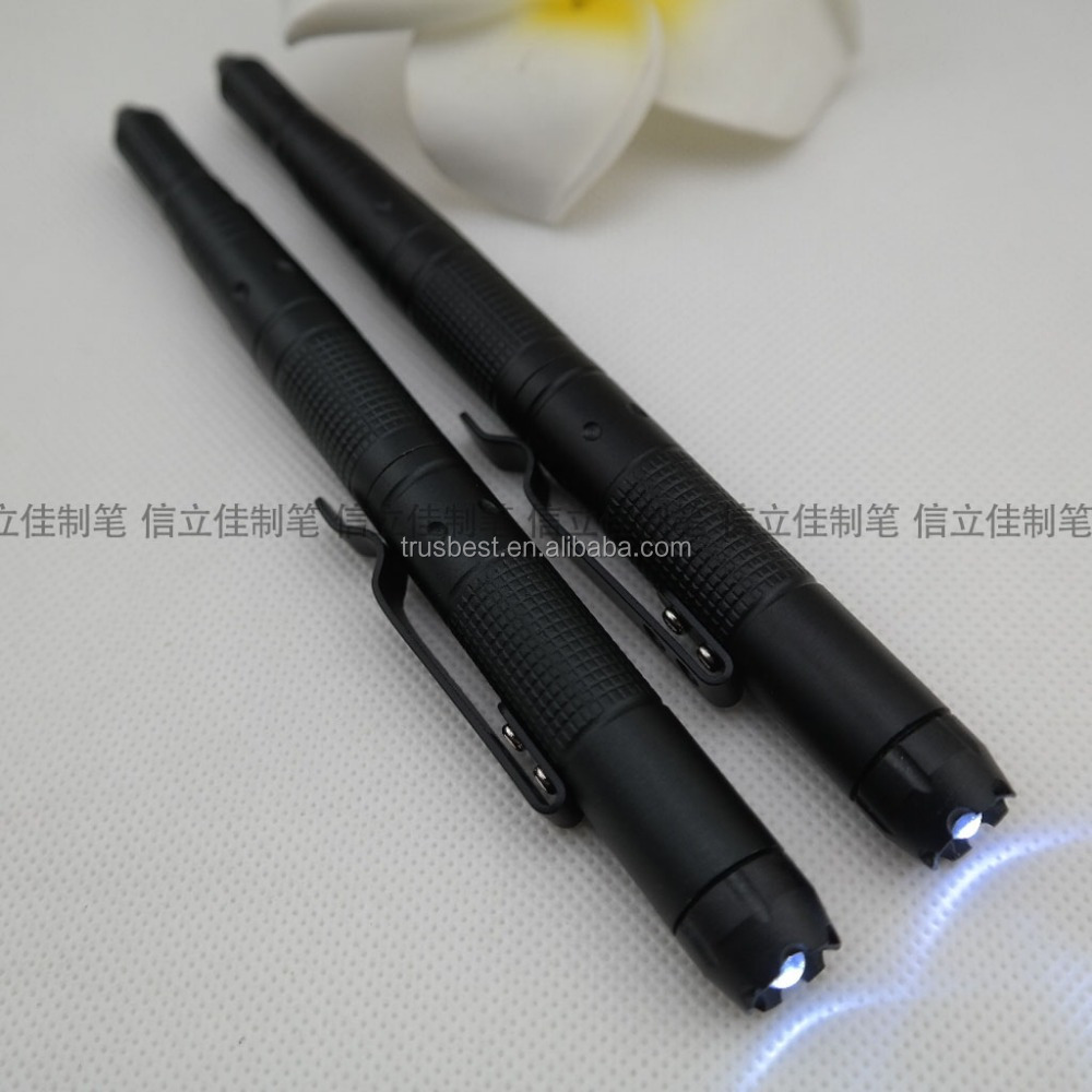 New design LED flashlight tactical pen tungsten Aviation aluminum defense pen for gift and promotion