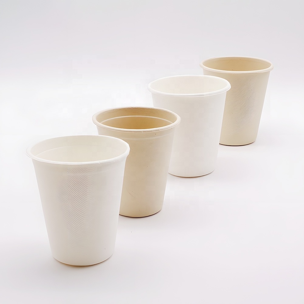 Service Party Sugarcane Bagasse Biodegradable And Compostable Disposable 8oz 12oz Paper Cup With Lid