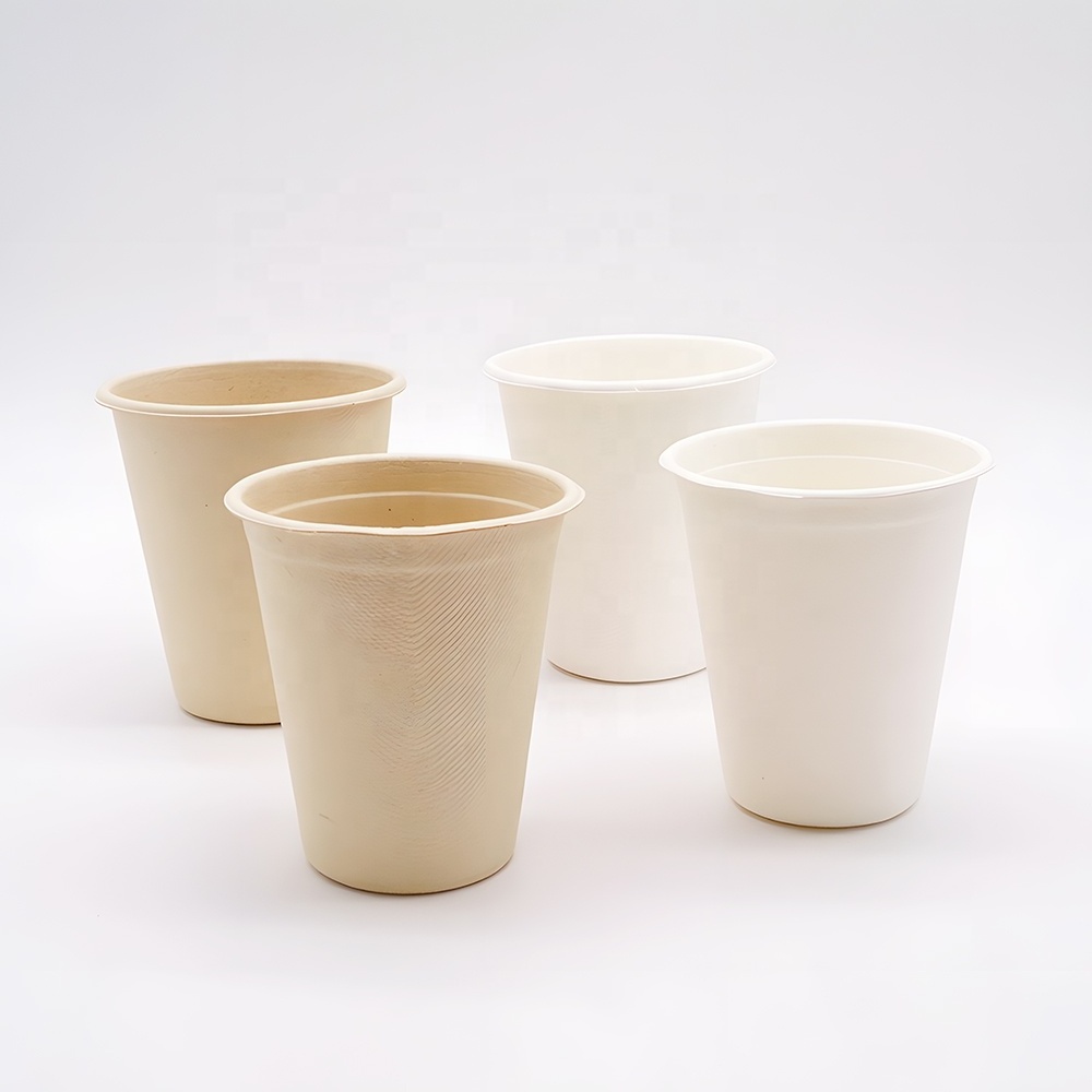 Service Party Sugarcane Bagasse Biodegradable And Compostable Disposable 8oz 12oz Paper Cup With Lid