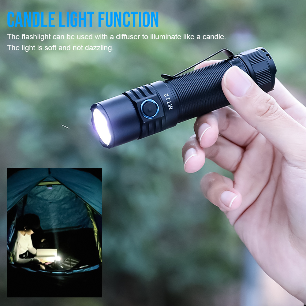 High Powered TrustFire MT22 2250LM EDC Maglite Flashlight 18650 USB C Portable Worklight