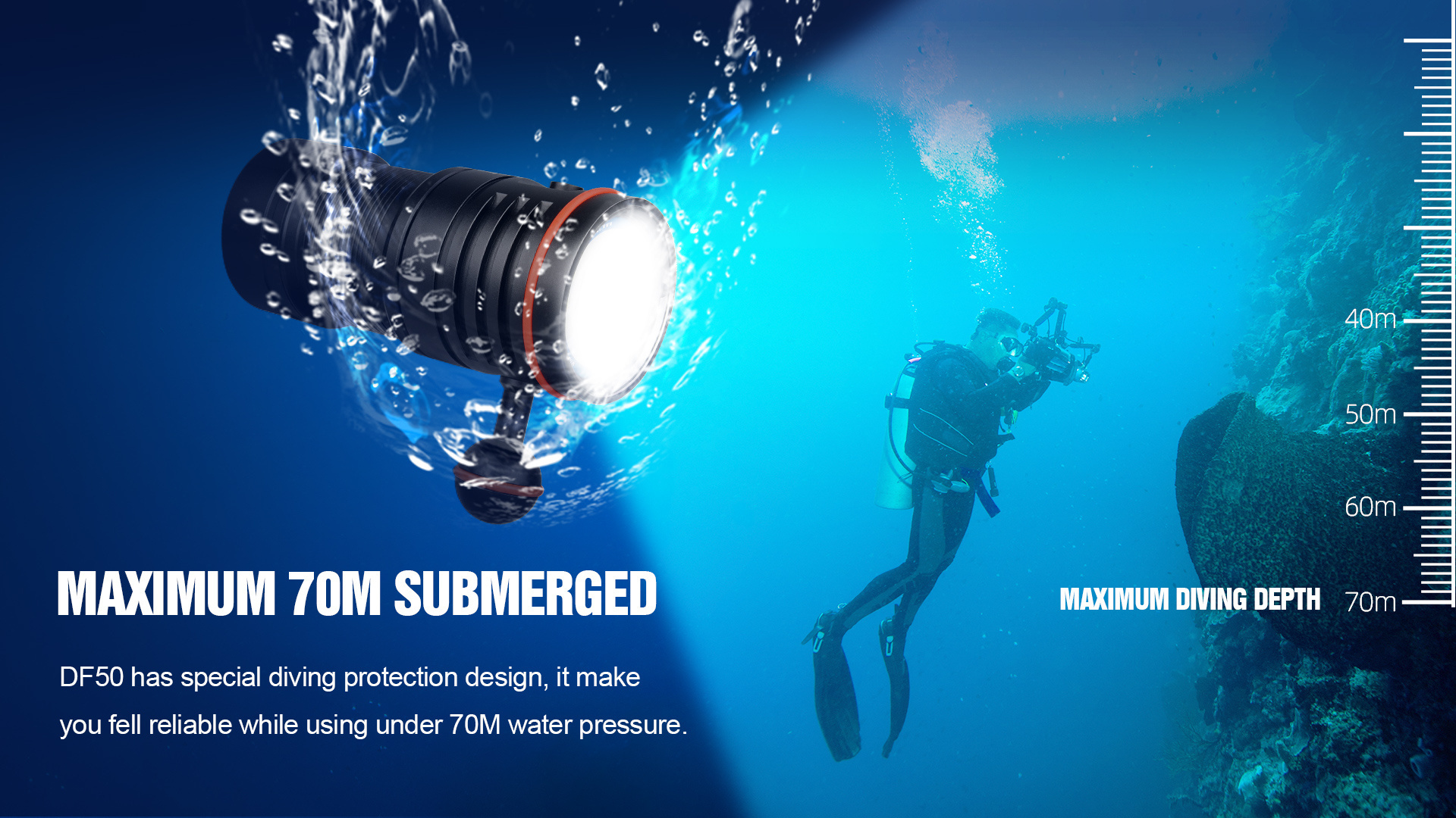 Most Powerful Trustfire Professional Diving Light Underwater 70M Df50 Led Diving Torch 6500Lm Rechargeable Diving Flashlight