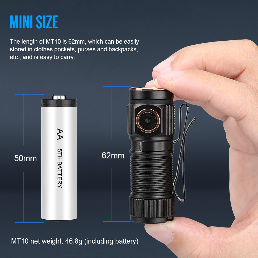 TrustFire MT10 EDC Flashlight 1050LM USB-C 16340 Rechargeable Portable Magnetic Work Lights