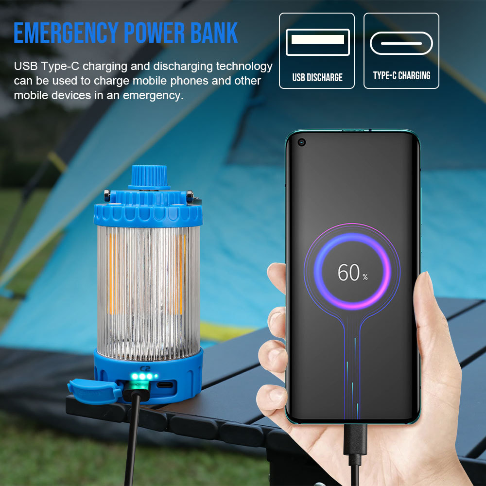 TrustFire C2 Hanging Rechargeable Camping Lamp Lightweight Emergency Waterproof Outdoor Lighting 500LM Magnetic Lantern