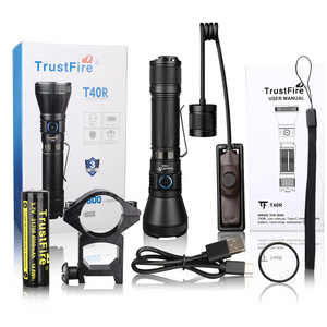 Trustfire Long Shot Flashlight T40R Brightest Led Torch 2000 Lumens Type C Rechargeable Camping Torch Led Flashlight