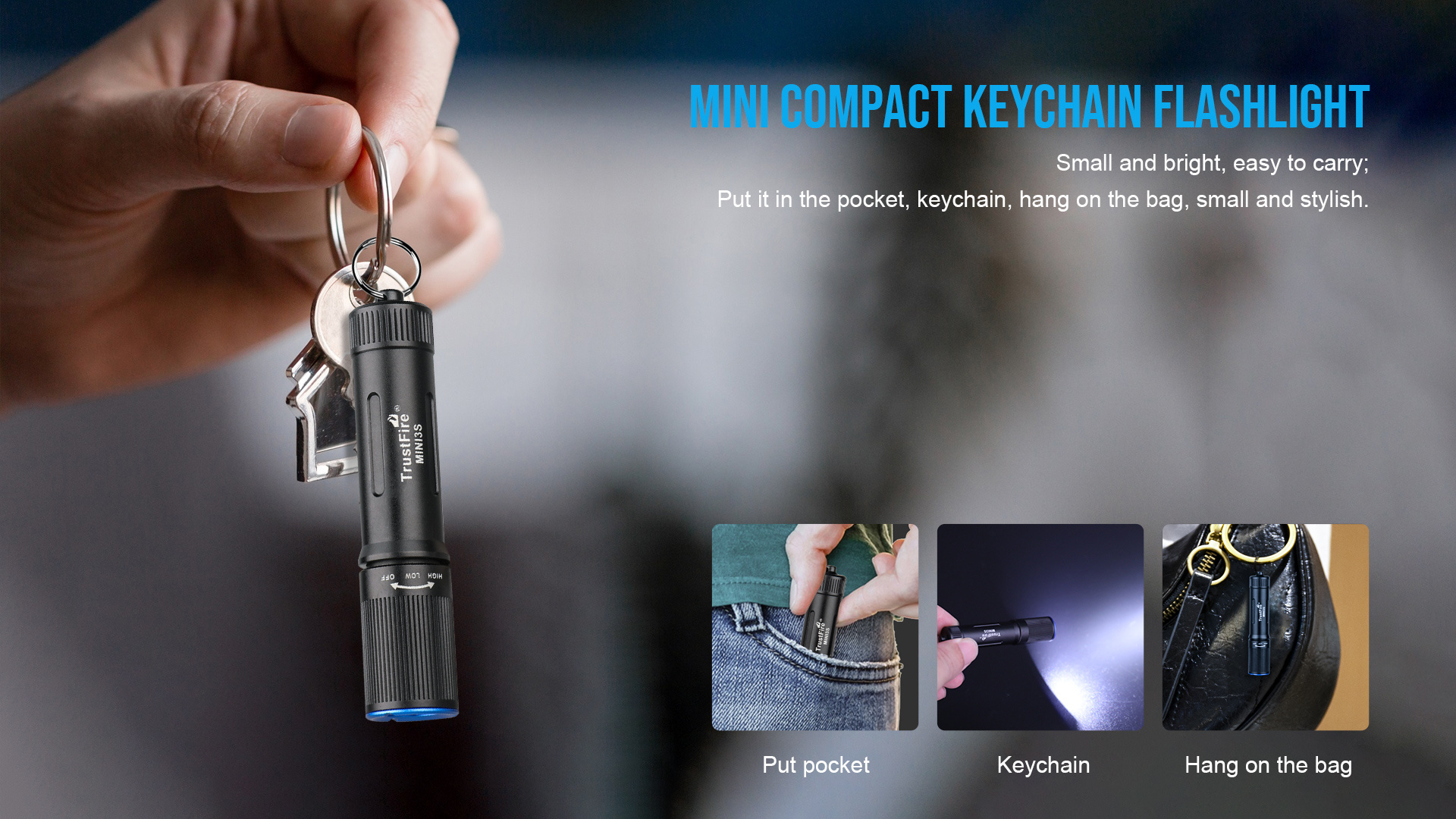 TrustFire Mini3S Pocket LED Flashlight 350Lm Mini Torch Multifunction Keychain Bright Usb Flashlight