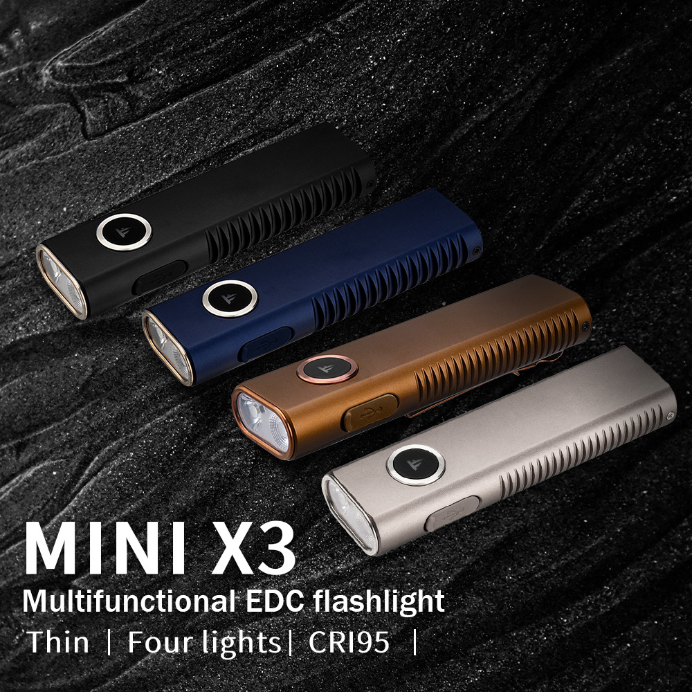 TrustFire MINIX3 Flat Pocket 1050LM Flashlight Keychain UV Magnetic Torch Green Laser Work Light