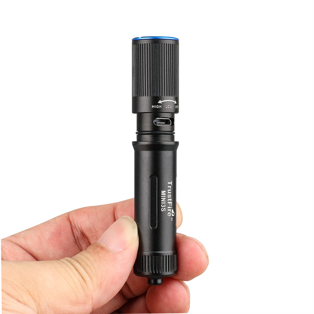 TrustFire MINI3S EDC Flashlight 350Lm 170 Degree Beam Angle Small Mini 10440 USB Pocket Torch Light