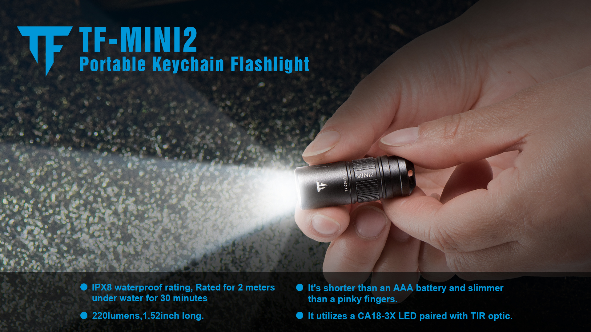 TrustFire MINI2 Keychain Pocket Waterproof LED Torch Flashlight 220LM Emergency Lights USB Rechargeable Flashlight