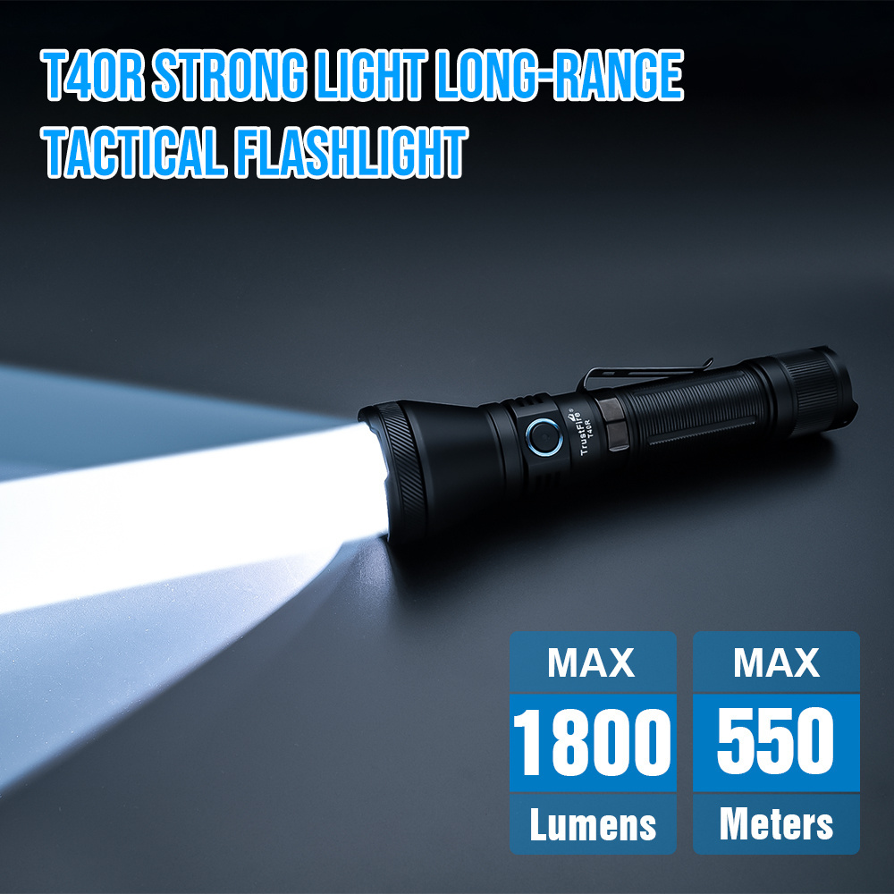 TrustFire T40R Tactical Torch 1800 Lumen 550M Long Distance IP68 LED Alloy Hunting Flashlight