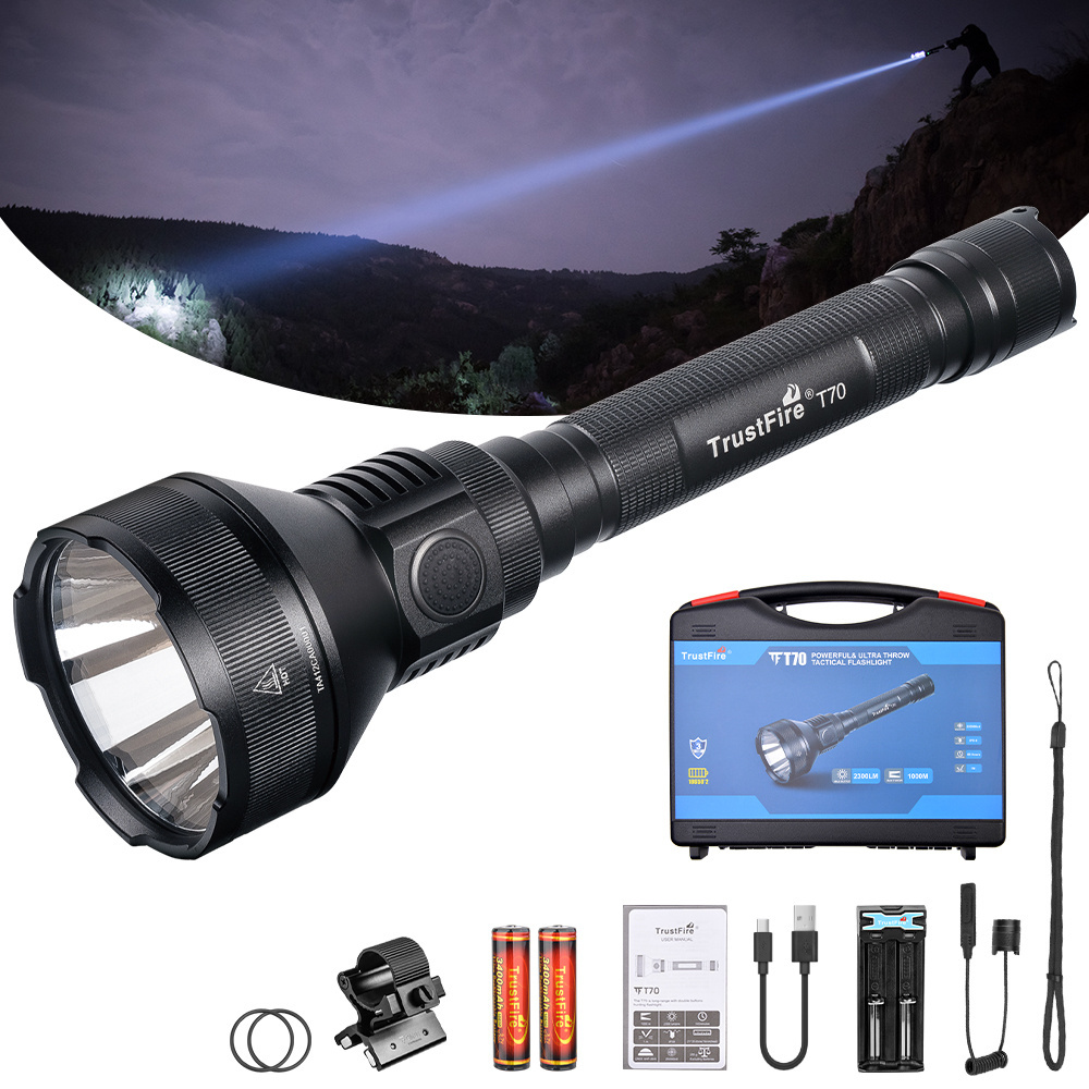 TrustFire T70 Hunting Flashlight High Power 1KM Long Distance Torch 2300lm Waterproof IP68 Tactical flashlight